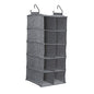 Household Essentials 10 Pocket Double Hang Canvas Shoe Organizer Side‑by‑Side Hanging Storage, Gray - color: Gray