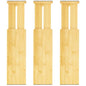 VaeFae 3 Pack Bamboo Drawer Dividers, 4" High Adjustable 11.9-17.1" Clothes Drawer Organizers, Expandable Separators for Bedroom/Bathroom/Kitchen/Office Storage - size: 4''H, 11.9''-17.1''L, 3 Pack