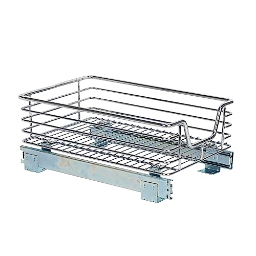 Household Essentials Chrome-Plated Steel Under-Cabinet Pull-Out Organizer - size: 11.5" - Standard, style: Single Tier