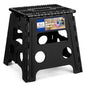 ACKO Folding Step Stool 13 inch Height Premium Heavy Duty Foldable Step Stools for Adults and Kids, Kitchen Plastic Small Collapsible Stepping Stool Hold Up to 300 LB Dot Black (1 Pack) - color: Dot Black, size: 13 Inch