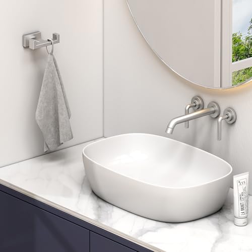 Angle Simple Towel Hook for Bathroom, SUS 304 Stainless Steel Double Robe Coat Hook, Hand Towel Hanger Wall Mount, Brushed Nickel - color: Brushed Nickel, size: 1 Pack