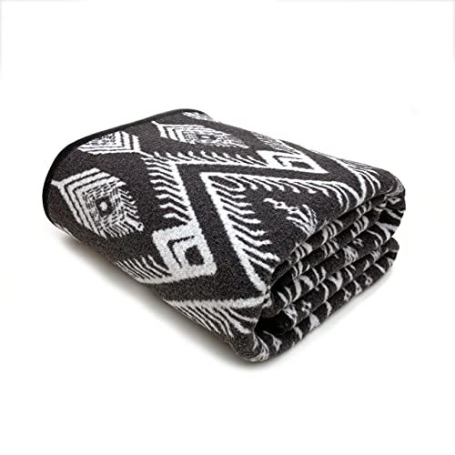 PuTian Merino Wool Blanket Camping Outdoor Blanket - 63" x 51" Bohemia Grey Great for Camping, Outdoors, Sporting Events, Survival & Emergency Kits -Super Soft Wool Blanket - color: Bohemia Grey, size: 63x51