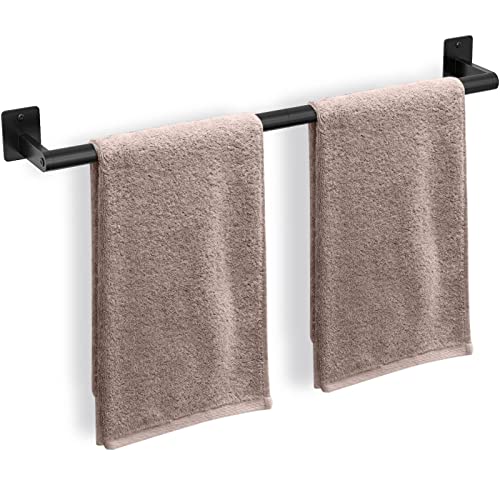 Bathroom Towel Bar, 24 Inch Towel Racks for Bathroom Wall Mounted, Heavy Duty Hand Towel Holder Organizer, Modern Home Decor Towel Rod, Matte Black Single Bar - color: Black