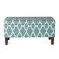 HomePop 36" Storage Ottoman Bench with Hinged Lid - Teal Blue Geometric - color: Teal Blue Geometric