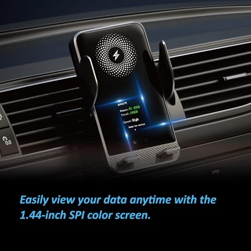 4G Mobile Car WiFi Hotspot with 10GB Preloaded US Data, Phone Holder for Navigation Wireless Charging Mount for Driving, Passenger Connectivity & Remote Work