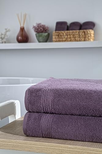 Ozdilek 2-Piece Bath Towels, 27x54 100% Turkish Cotton, Luxury Quick Dry, Extra Large, Fade-Resistant, Eco-Friendly, Spa Towel, Comfortable (Orchid Purple) - color: Orchid Purple