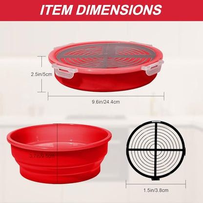FJNATINH Collapsible Batter Bowl - Mess Free Better Breader Shaker Bowl with Lid Breading Shaker Container - Great for Fried Fish, Fried Chicken, Onion Rings, Wings & More,Bright Red - color: Cardinal Red