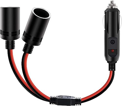 Nilight Car Cigarette Lighter Splitter Plug Socket 2-Way Splitter Splits 1 Car Cigarette Port to 2 DC Ports Power Charger Port Splitter Adapter with 15A Inline Fuse,2 Years Warranty - color: 1 to 2 Cigarette Lighter Splitter