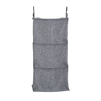 Household Essentials 3 Shelf Hanging Closet Organizer, Hanging Shelf with Hooks, Poly Linen and PEVA Shelving - color: Graphite