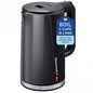 Elite Gourmet 1.7L Cool-Touch 1500W Fast Boil Electric Kettle, Fully Stainless Steel Lid & Interior BPA Free, Double Wall, Auto Shut-Off, Black - size: 1.8 Quarts