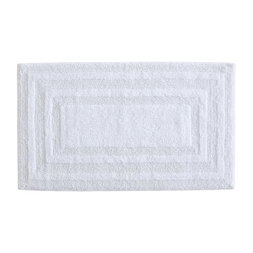 Eddie Bauer - Bathroom Rug, 100% Soft Plush Tufted Cotton Bath Rug, Highly Absorbent, Quick-Dry, and Skid-Resistant Backing (Logan White, 24" x 40") - color: White, style: 24" x 40"