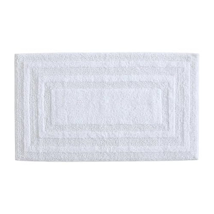 Eddie Bauer - Bathroom Rug, 100% Soft Plush Tufted Cotton Bath Rug, Highly Absorbent, Quick-Dry, and Skid-Resistant Backing (Logan White, 24" x 40") - color: White, style: 24" x 40"
