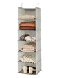 MAX Houser 6 Tier Shelf Hanging Closet Organizer, Closet Hanging Shelf with 2 Sturdy Hooks for Storage, Foldable (Light Grey) - color: Light Grey