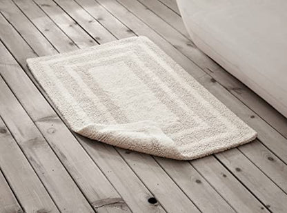 Eddie Bauer - Bathroom Rug, 100% Soft Plush Tufted Cotton Bath Rug, Highly Absorbent, Quick-Dry, and Skid-Resistant Backing (Logan Beige, 2 Piece) - color: Beige, style: 2 Piece