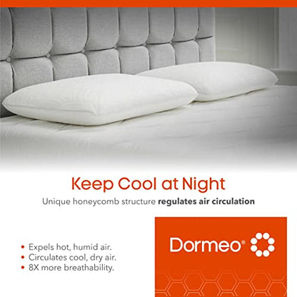 Dormeo True Evolution 4" Ultra-Slim Profile Bed Pillow – Breathable Airflow Design for Cool, Fresh Sleep, Ideal for Stomach and Back Sleepers