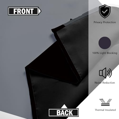 Tyrot Black Grey 100% Blackout Curtains 52 inch Length 2 Panels Set White Grey Modern Abstract Geometric Drapes for Kitchen Black Out Curtains Insulated Room Darkening Small Window Curtains, 52Wx45L - color: Grey, size: 52"W x 45"L (Pack of 2)