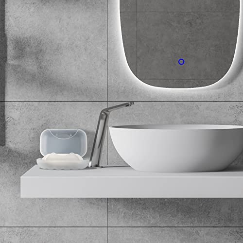 2 Pack Travel Soap Case, Portable Travel Soap Container Bar Soap Holder Case, Airtight Soap Box Tray for Shower Bathroom Outdoor (Clear) - color: Clear-middle