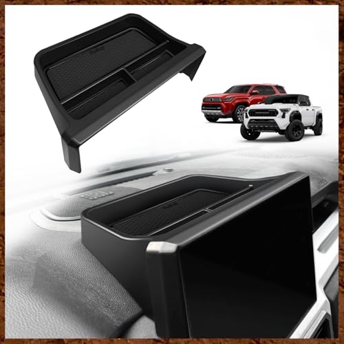 Muslogy Dashboard Storage Box Compatible with 2024-2026 Tacoma & 2025 2026 4Runner Accessories Center Console Organizer w/14-inch Screen for Limited Trailhunter TRD Pro (14 Inch Screen Only) (Black) - color: Black, size: 14-Inch Screen