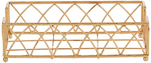 Boston International Arch Design Guest Towel Napkin Holder Caddy, Gold Leaf - color: Gold Leaf, size: 9 x 5.25-Inches