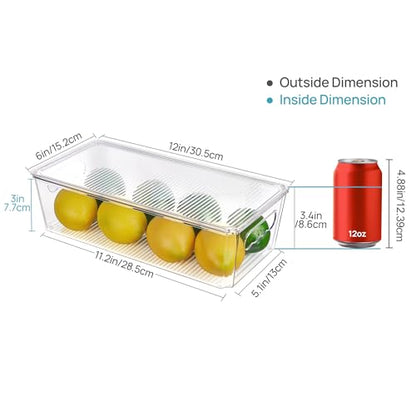 Vtopmart 8pcs Clear Organizers and Storage Bins with Lids, Stackable Plastic Storage Containers with Handles for Fridge, Freezer, Pantry, Cabinet, Kitchen Organization - size: With Lid