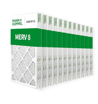 Mann+Hummel 12x24x2 MERV 8 Pleated HVAC AC Furnace Air Filters. Case of 12. (Exact Size: 11.38 x 23.38 x 1.75 Inches) - style: 12 x 24 x 2