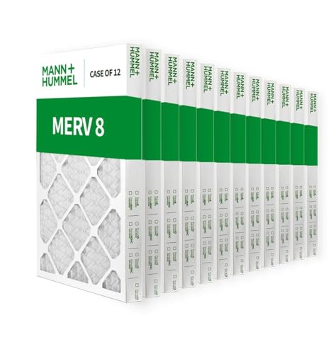 Mann+Hummel 16x24x2 MERV 8 Pleated HVAC AC Furnace Air Filters. Case of 12. (Exact Size: 15.38 x 23.38 x 1.75 Inches), white - style: 16 x 24 x 2