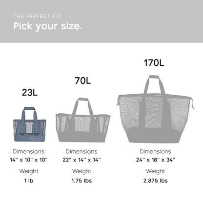 MISSION Boat Gear CASSI Heavy-Duty Outdoor Tote and Waterproof Marine-Grade Mesh Boat Bags - color: Steel Blue, size: 23 Liter