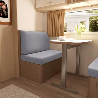 FUANGUI RV Dinette Cushion Covers - Stretch Camper Cushion Booth Seats Replacement - Washable Sofa Furniture Protector (Light Gray, 2 Bench & 2 Backrest Covers) - color: Light Gray