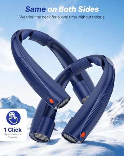Kesguar Portable Neck Fan, 20H RunTime Cooling Fan, 6 Speeds 360° Airflow Personal Fan, Rechargeable Hands Free with 6000mAh Battery Wearable Fan Gifts for Women Men Outdoor Travel Camping - color: Deep Blue