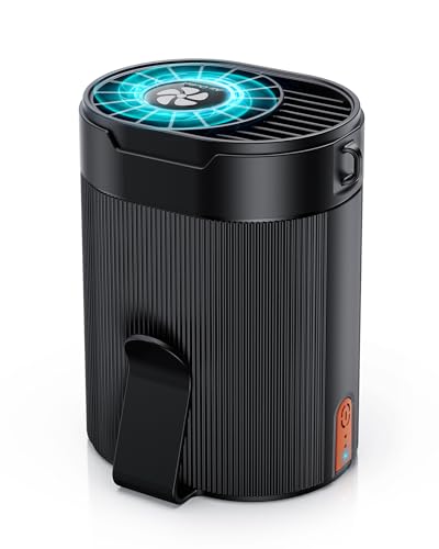 Portable Fan, Personal Rechargeable Mini Waist Fan, 3000 mAh Battery Operated, Max 24H Working Time, 4 Speeds Clip Belt fan for Outdoor, Indoor, Jobsite, Traveling, Gifts for Men - Black