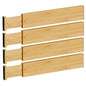 BAMEOS Bamboo Expandable Drawer Dividers – Fits 16.65"–22" Drawers, 4" Extra Deep Walls, Set of 4 | Maximum-Height Spring-Loaded Organizer for Deep Kitchen, Bathroom & Dresser Drawers - size: 4''H, 16.65''-22''L