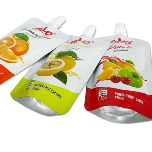 1000 Pcs Food Grade Custom Logo Flasks, Portable Juice Beverage Packaging with Spout Bags, Reusable Plastic Stand up Liquid Drink Pouches - color: Custom Size