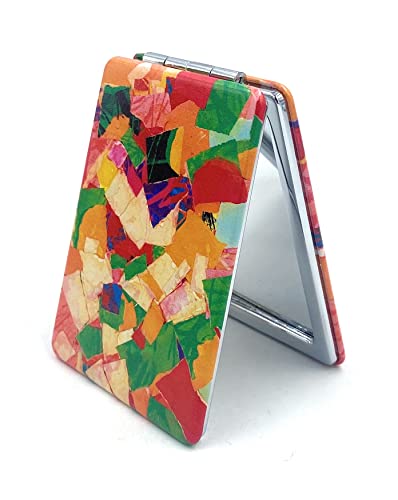 Compact Mirror Cocaine Mirrors Small Fold Pocket Makeup Mirror Mini Cosmetic Mirror Handheld Mirror Abstractive Pattern Wedding Gifts - color: New Abstractive