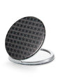 OMIRO 1X/10X Compact Magnifying Mirror, Unique Painting Pocket Mirror with Classical PU Leather (Round, Black Pinwheel Stripe) - color: Black Pinwheel Stripe