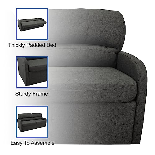 RecPro 70" RV Jack Knife Sofa w/Arms | RV Sleeper Sofa | RV Couch | RV Living Room (Slideout) | Camper Furniture (Fossil) - color: Fossil