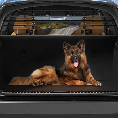 Universal Pet Barrier for All Vehicles, Car Safety Gate Pet Partition for Car, SUV, Truck, Trunk Guard for Dogs, Adjustable 12-20 x 31-57 inch, No Reassembly Pet Divider