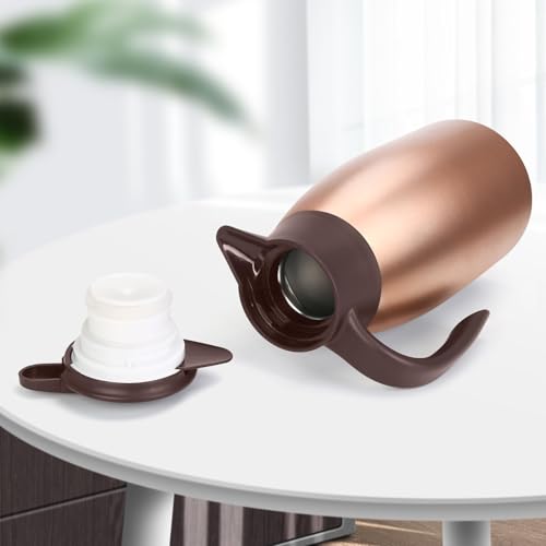68oz Thermal Coffee Carafe, 2 Pack Airpot Insulated Coffee Urns Stainless Steel Vacuum Thermal Pot Dispenser for Coffee, Hot Water, Tea, Hot Beverage - Keep 12 Hours Hot, 24 Hours Cold (Rose Gold) - color: Gold Gold