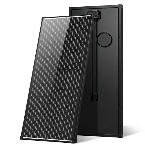 100W Solar Panel N-Type, 12V N-Type 100 Watt Solar Panels 18BB 25% High-Efficiency IP68 Waterproof for RV Marine Trailer Camper Rooftop Farm Other Off-Grid System (100W Solar Panel Black)