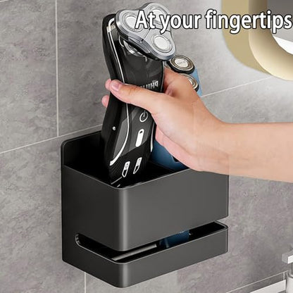 Aluminum Electric Toothbrush Holder - Bathroom Wall Mounted Toothbrush Holder (Black, Double Slot) - size: Double slot