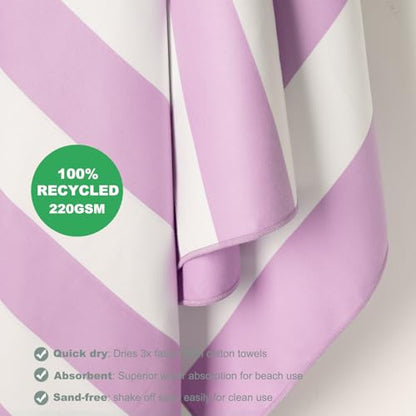 Your Choice Microfiber Beach Towel, Sand-Free Quick Dry Travel Towel, Oversized Compact Lightweight Recycled Towel for Pool Camping(67"x35"/60"x30") - color: D-lombok Lilac, size: Extra Large(67x35")