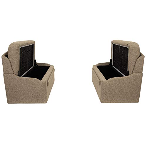 RecPro Charles 38" RV Dinette Booth with Storage | Cloth | Converts to Bed | RV Dining Room | RV Furniture (1 Booth, Oatmeal) - color: Oatmeal, size: 1 Booth