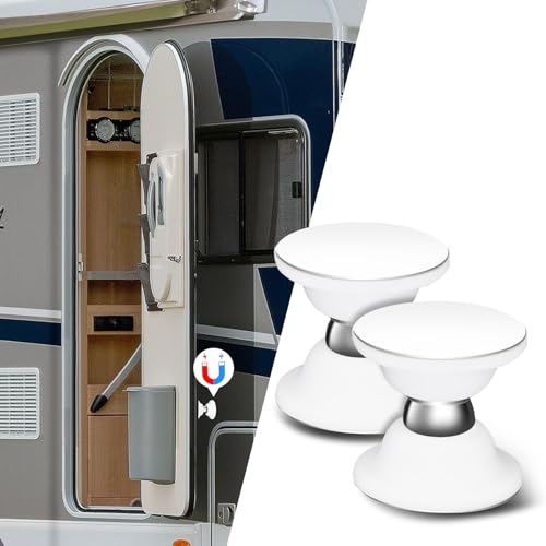 ESUDNT RV Magnetic Door Catch RV Door Holder Baggage Door Catch for Camper, Trailer, Motor Home, Boat Compartments, Cargo, RV Must Have Accessories (White, 2 Pack) - color: White, size: 2 Pack
