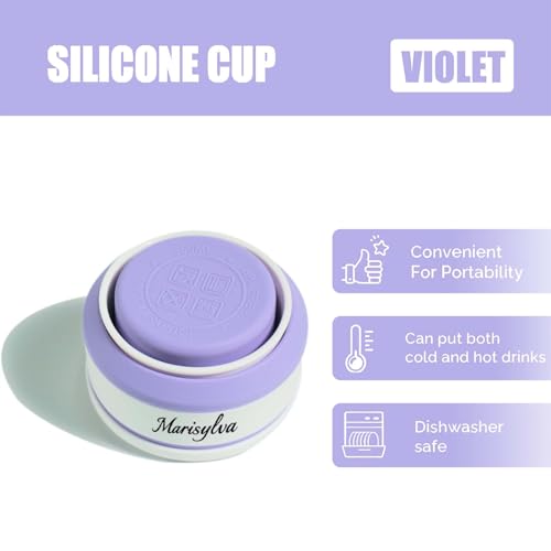 12oz Collapsible Water Bottles, Silicone Foldable Portable Travel Water Bottle, Folding Lightweight Reusable Leakproof for Traveling Camping Hiking Cycling Yoga Sports Purple - color: Purple