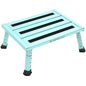 Adjustable Height Aluminum RV Step, Stable Foldable Platform Step Stool, Supports Up to 1,000 lb, Non-Slip Rubber Feet and Platform Mat, Easy to Carry (Green) - color: Green