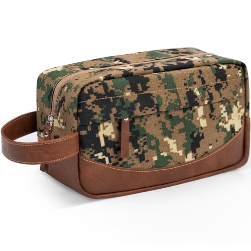 Travel Toiletry Bag for Men, Hanging Toiletry Organizer, Water Resistant Shaving Kit with Large Capacity for Travel Accessories (Camo-Green, Medium) - color: Camo-Green, size: Medium