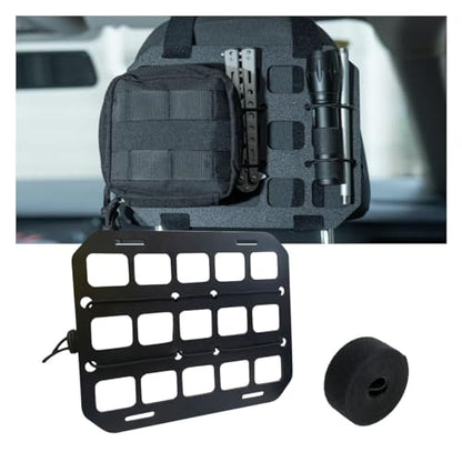 Car Headrest Organizer Rigid MOLLE Panel, Tactical Gear Seat Back Organizer, EDC Pouch Tool Gadget Holder, Backpack Insert Panel for Truck Equipment Mount Plate Modular Storage Shelf (Headrest Panel) - style: Headrest Panel
