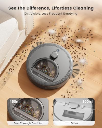 Lefant LiDAR Robot Vacuum and Mop, Smart Mapping and Obstacle Avoidance, Tangle-Free Pet Hair, 2.4G/5G WiFi App Control, Slim Design for Wider Coverage, Carpet Detection, M330 Pro, Grey - color: Gray