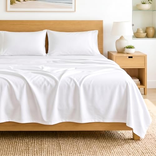 SGI bedding 100% Egyptian Cotton Sheets Twin Size – 600 Thread Count Sheets Set, Soft, Cooling, 15" Deep Pocket, Luxury Hotel Bedding, Breathable, Durable - White - color: 01 - White, size: Twin