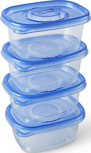 Glad GladWare To Go Snack Food Storage Containers with Lids, Medium Rectangle No BPA Plastic with Built-In Dressing Cup for Salads and Snacks, Microwave Dishwasher Safe, 24 Oz, 4 Count - 6 Pack - size: 24 oz - 24 Count, style: Rectangle