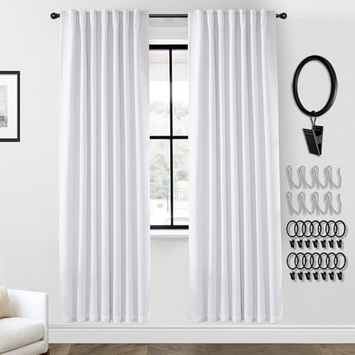 Thermal Door Curtain for Doorway - Winter Insulated Draft Blocking Entryway Panel for Front Door, 52 x 78 Inch, Greyish White - color: Greyish White, size: 52"W x 78"L (Pack of 2)